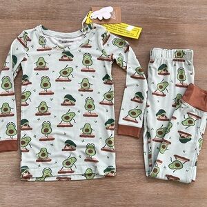 Angel Dear Toddler Boy Bamboo Pajama Set Avocado Yoga 5 6 8